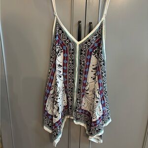 Jealous Tomato Cream Asymmetrical Sleeveless Camisole sz Large